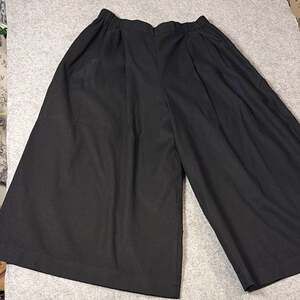 Uniqlo x Marimekko Black Linen Cotton Wide Leg Cropped Pants M pleated